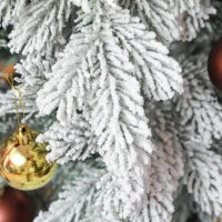 Albero di Natale Innevato con 1321 Rami Ignifughi, in Plastica e Metallo, Ø115x180 cm, Verde