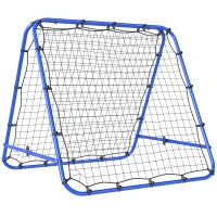 Rete da Calcio Rebounder Pieghevole con Angolo Regolabile e Picchetti, 100x95x90 cm, Blu