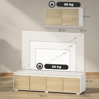 Set 2 Pezzi in Truciolato, Mobile TV max 70" 160x39x43 cm e Mobile Multiuso a Parete 80x35x40 cm