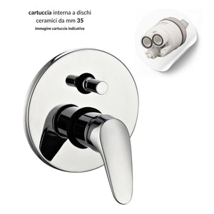 Miscelatore doccia parete europa incasso con deviatore ottone colore cromato *** confezione 1