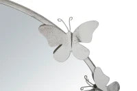 Specchio Farfalle Round Silver Cm Ø 74X4X75