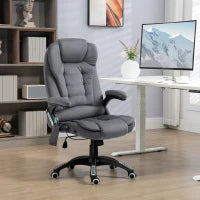 Poltrona da Ufficio con Funzione Massaggiante & Riscaldante, ergonomica, regolabile in altezza, Grigio scuro