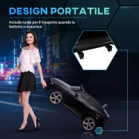 Macchina Elettrica per Bambini 12V con Telecomando, Velocità 3-8km/h, Luci e Musica, Età 3-5 Anni, Nero