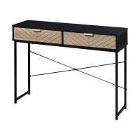 Consolle Moderna per Ingresso e Soggiorno con 2 Cassetti in Metallo 100x30x75cm - Nero