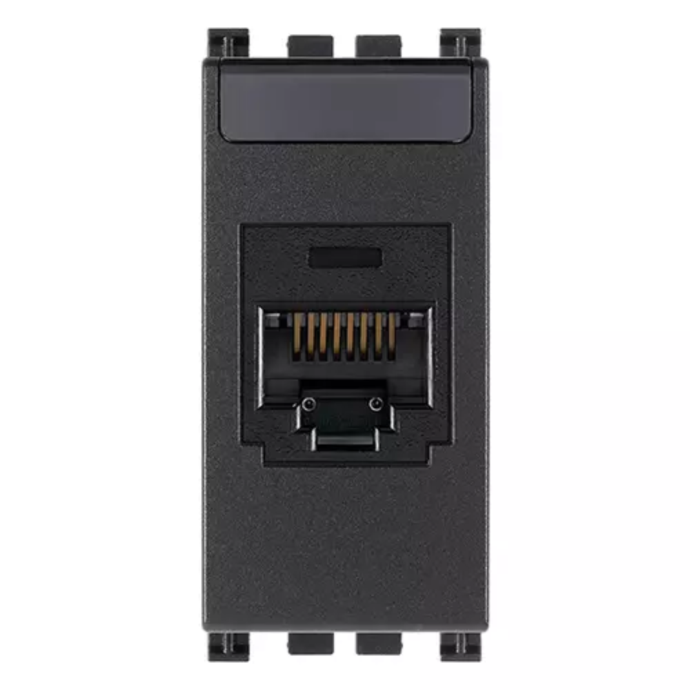 Presa rj45 con connettore panduit cat5e utp mini-com serie vimar arkè 19340.1 *** colore grigio, confezione 1