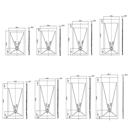 Piatto doccia antracite mineral marmo resina antiscivolo h3,5cm p70 *** misure l140 x p70 x h3,5 cm, confezione 1