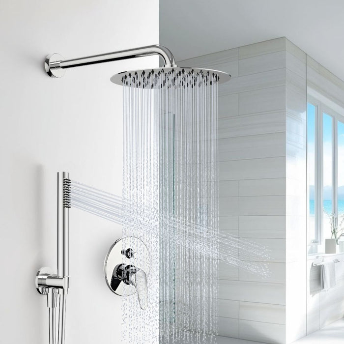 Kit doccia tondo completo di soffione doccetta e miscelatore con deviatore delfino