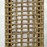Lampada Solare da Giardino con Pannello di Ricarica, in Acciaio e Rattan, 15.5x15.5x69 cm, Nero e Marrone