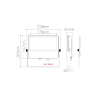 Proiettore led sky esterno tecnologia switch alluminio nero ip65 *** colore nero, watt 40 watt, confezione 1