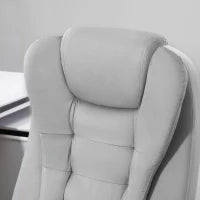 Sedia da Ufficio con Funzione Massaggiante e Altezza Regolabile, in PU, 67x67x116-126 cm, Grigio