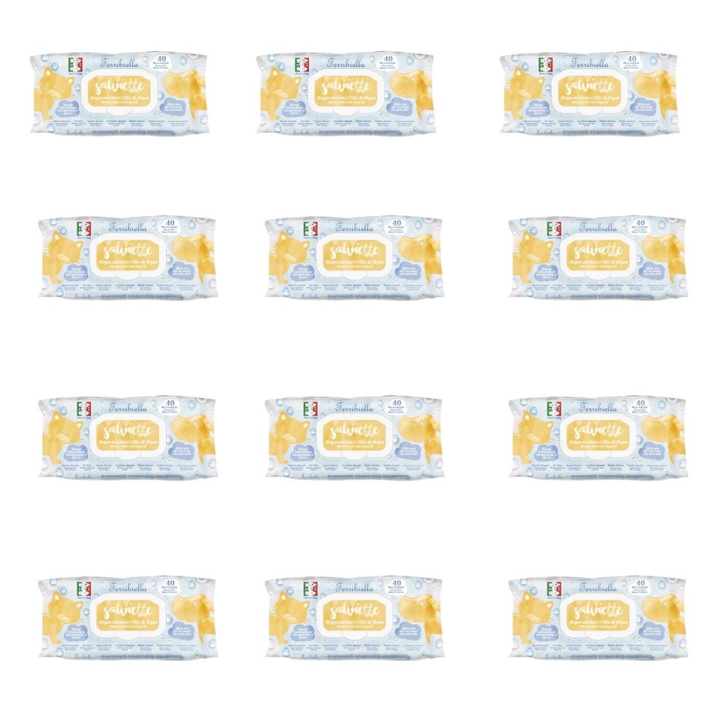Multipack 12 confezioni salviette acqua micellare e olio di argan per cani e gatti