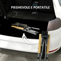 Sedia da Campeggio Pieghevole con Schienale Regolabile, in Alluminio e Poliestere 74x59.5x98 cm, Nero