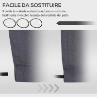 Telo di Ricambio per Tenda a Bracci Retrattile in Poliestere Anti UV da 3.6x2.5 m, Grigio