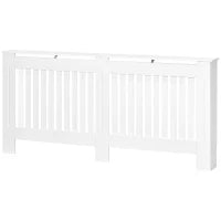Copritermosifone a Doghe in MDF per Casa e Ufficio, 172x19x81 cm, Bianco