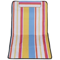 Set 2 Sdraio da Spiaggia Pieghevoli con Schienale Regolabile e Poggiatesta, 53x124x35-45 cm, Multicolore
