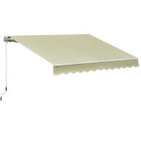 Tenda da Sole a Bracci per Esterno con Manovella, Metallo e Poliestere, 3x2.5m Beige