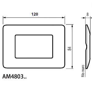 Bticino matix placca 3 posti tecnopolimero colorata am4803 *** colore iron grigio scuro, confezione 1