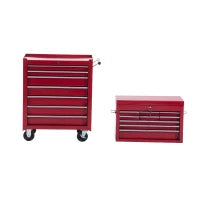 Carrello Porta Utensili Attrezzi Attrezzatura con Cassettiera 61.5 x 33 x 113cm Rosso