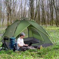 Tenda da campeggio tenda pop up leggera 2-3 pers. - 2 grandi porte - 210 x 210 x 140 cm fibra di vetro poliestere