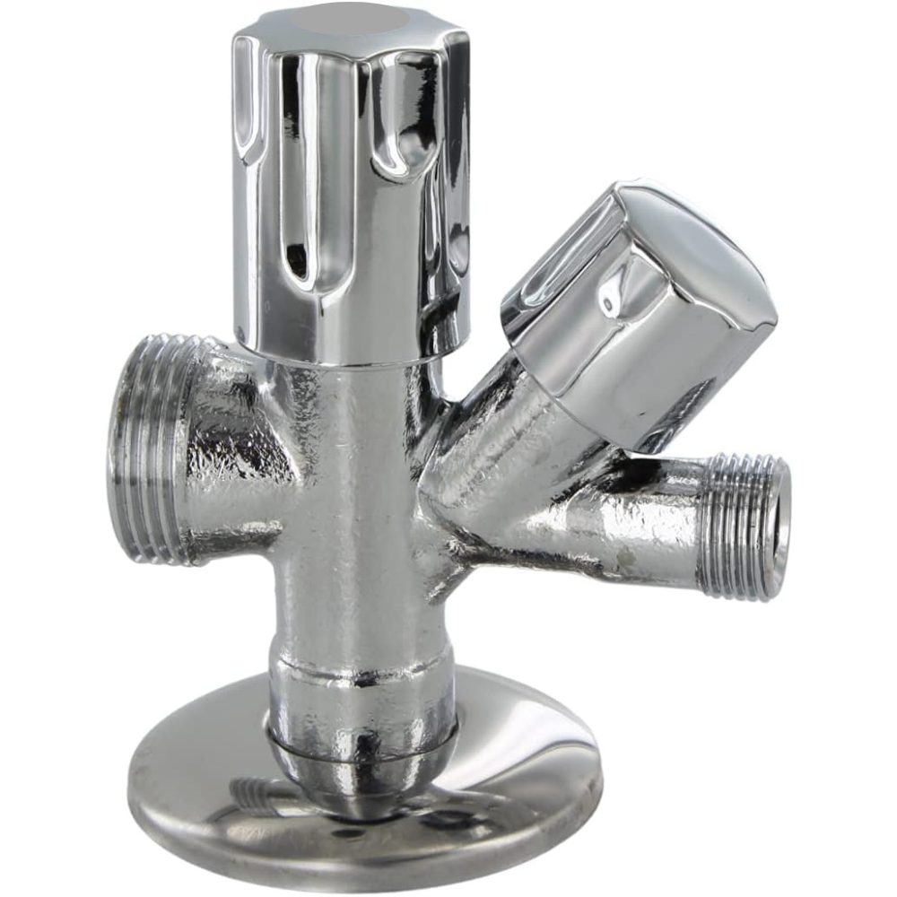 Rubinetto filtro doppio uso ottone cromato combinato attacco lavatrice 1/2 x 3/4