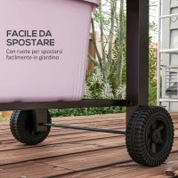Barbecue da Giardino a 2 Ruote con Griglia, Affumicatore e Fornello, in Metallo e Ghisa, 124x66x112 cm, Nero