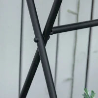 Portapiante in Metallo Pieghevole con 3 Vasi e Ripiano Inferiore per Casa e Giardino, 47x37x78.5cm, Nero