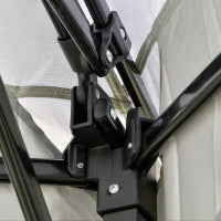 Gazebo Pieghevole Pop-Up con Borsa a Rotelle in Acciaio, Tessuto Oxford, Rete, 3.64x3.64x2.94m, Grigio