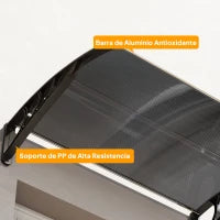 Tettoia in Policarbonato Anti-UV da Esterno per Porte e Finestre da 100x80 cm