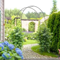 Arco per Rampicanti in Metallo per Giardino ed Esterni, 140x40x240cm, Nero