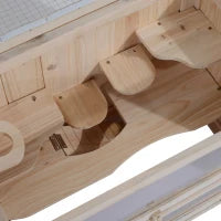 Pawhut Gabbia per Criceti e Piccoli Roditori in Legno di Abete 60x35x42cm