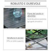 Tavolo da Campeggio Picnic Pieghevole, Salvaspazio e Arrotolabile con Borsa da Viaggio, Nero 70x70x69cm