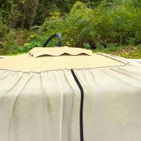Zanzariera per Ombrellone 3x2.3 m Regolabile a Rete Fitta con Apertura a Cerniera, Beige