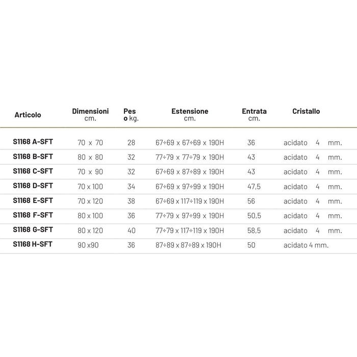 Box doccia angolare con ante scorrevoli profilo cromato 4 millimetri acidato serigrafato *** misure 80x120x190h cm re...