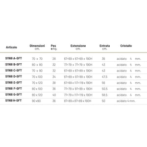 Box doccia angolare con ante scorrevoli profilo cromato 4 millimetri acidato serigrafato *** misure 80x80x190h cm reg...