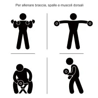 Set Manubri Palestra 30kg (8x2.5 kg, 4x1.5 kg), Pesi Palestra con 12 Dischi e 2 Manubri da 2 kg per Allenamento a Casa, Nero