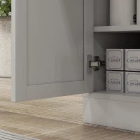 Mobile Armadio Microonde per Cucina con Spazio Aperto, 1 Cassetto e Armadio a 2 Porte, 61 x 35 x 125,4 cm, Bianco