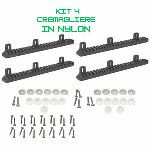 Kit cremagliere nylon m4 crm2 con inserto metallico per cancelli scorrevoli