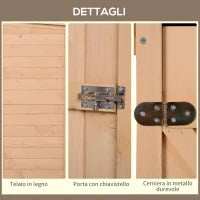 Casetta da Giardino in Legno di Abete con Tetto Impermeabile e 2 Mensole, 75x56x115 cm