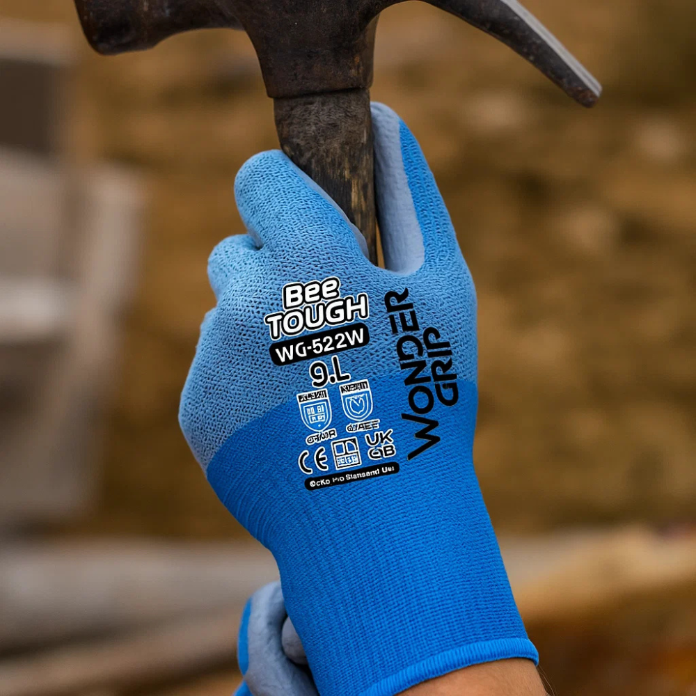 Guanti lavoro bee-tough ultraleggeri bianco celeste resistenza calore wondergrip *** misura large - l, confezione 1