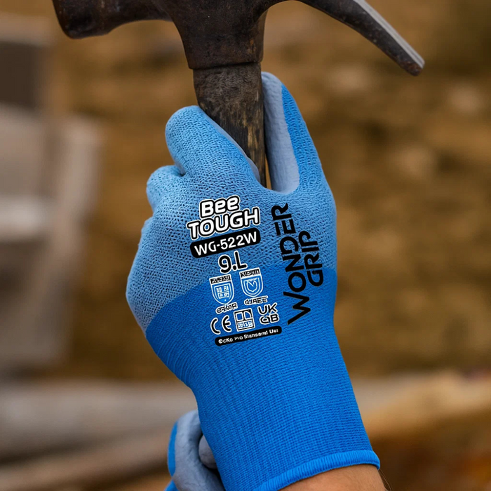 Guanti lavoro bee-tough ultraleggeri bianco celeste resistenza calore wondergrip *** misura large - l, confezione 1