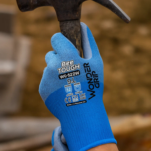 Guanti lavoro bee-tough ultraleggeri bianco celeste resistenza calore wondergrip *** misura medium - m, confezione 1