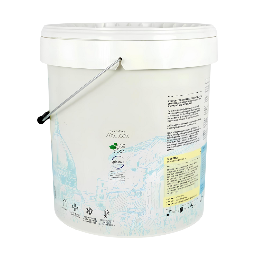 Nisida membrana elastica impermeabilizzante pedonabile termoriflettente antialga *** formato 13 lt, confezione 1