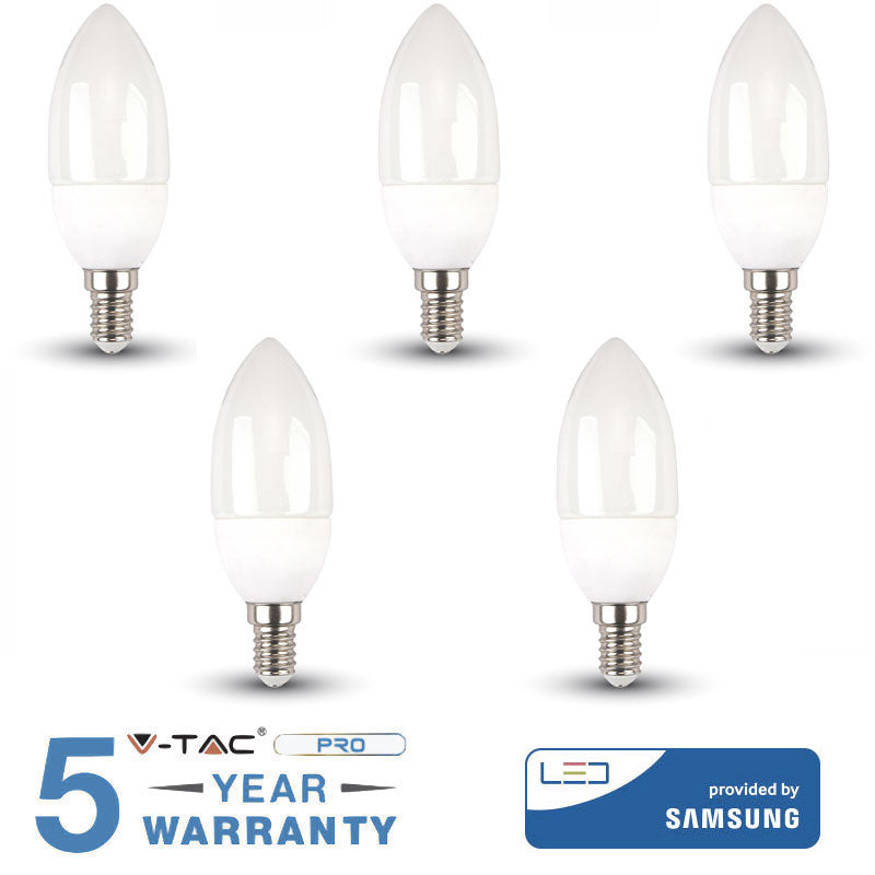 LAMPADINE LAMPADINA LED E14 FIAMMA 4.5 W CANDELA SAMSUNG LUCE FREDDA 5 PEZZI