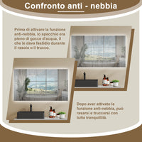 AICA SPECCHIO DA BAGNO CON LED, 120x70cm, Disappannamento, Funzione Memoria, Infinitamente Dimmerabile