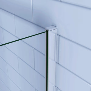 195cm Box Doccia Angolare Porta Battente con Parete Fissa 100x70cm Vetro 6 mm Temperato Anticalcare Trasparente con 2 Barre Stabilizzatrici da 30cm e 140cm