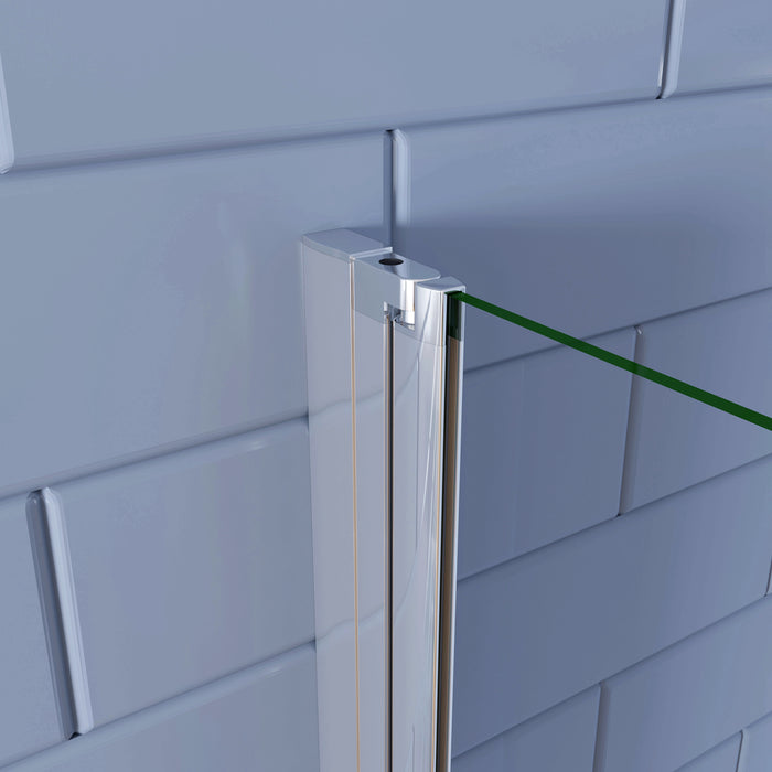 H.195cm Box Doccia Angolare Porta Battente con Lato Fisso 90x90cm Vetro Temperato 6mm Anticalcare Barra da 90 cm