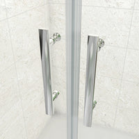 185 cm Box Doccia Angolare Porta Battente Saloon 90 cm Parete Fissa 70 cm Vetro da 6 mm Temperato Anticalcare Barra Stabilizzatrice 45 cm Cromo Lucido