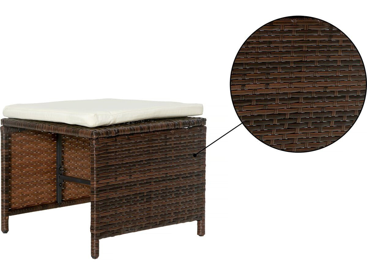 Habitat et Jardin Set da Giardino Resina Intrecciata Marrone 6 Posti Tavolo e Sedie