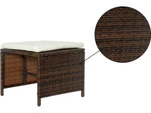 Habitat et Jardin Set da Giardino Resina Intrecciata Marrone 6 Posti Tavolo e Sedie