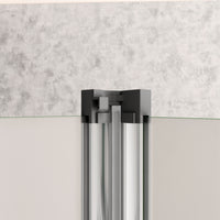 185 cm Box Doccia per Nicchia Porta a Soffietto 76 cm Vetro Temperato 5 mm Satinato Opaco Profilo Cromato Lucido